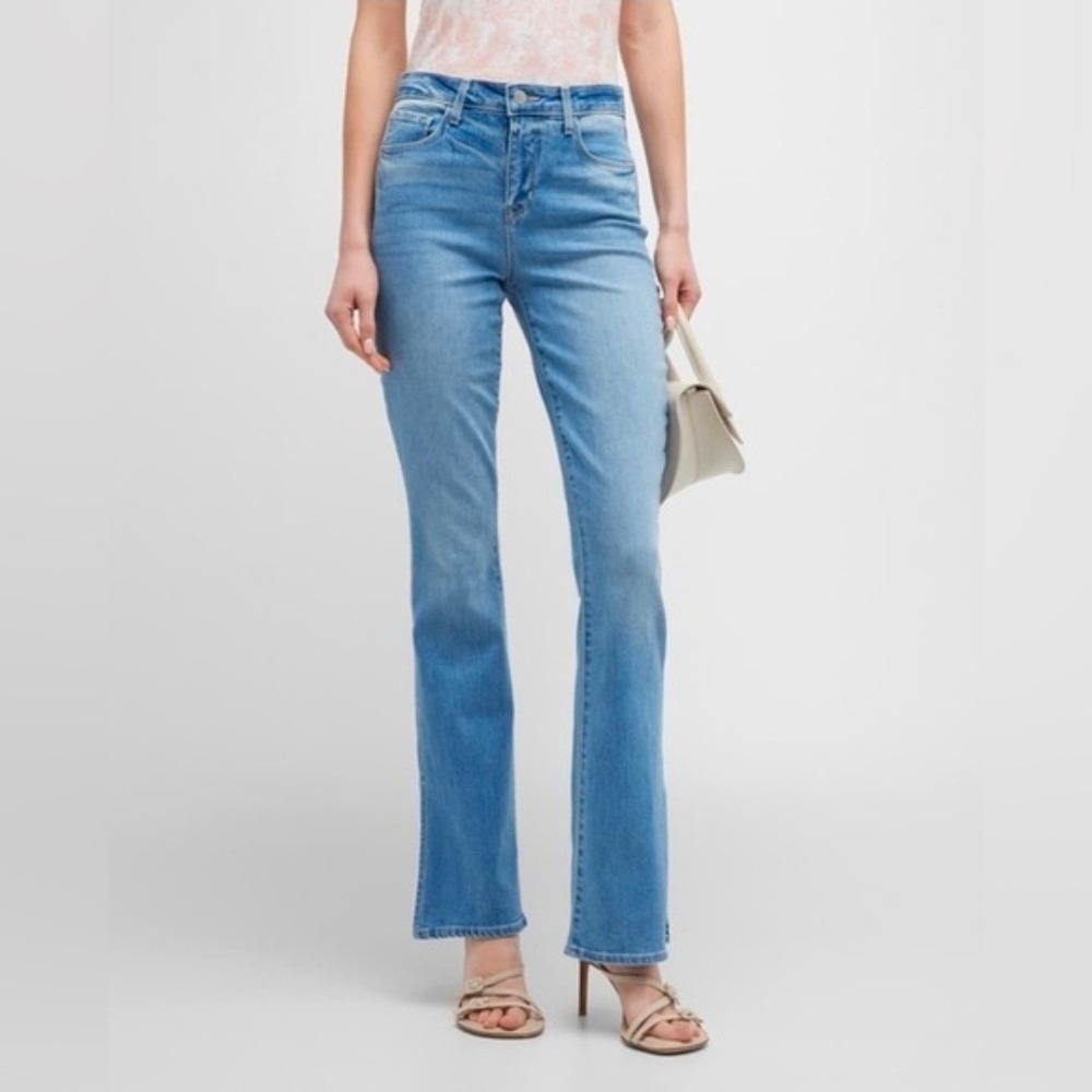 L'AGENCE Abilene High Rise Bootcut Jeans Alamo Blue Side Zip Hem 26 2789BLD